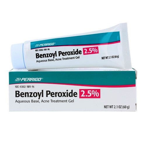 Perrigo Benzoyl Peroxide 2.5 Percent Hydroalcoholic Base Acne Gel For Acne Treatment - 60 Gm